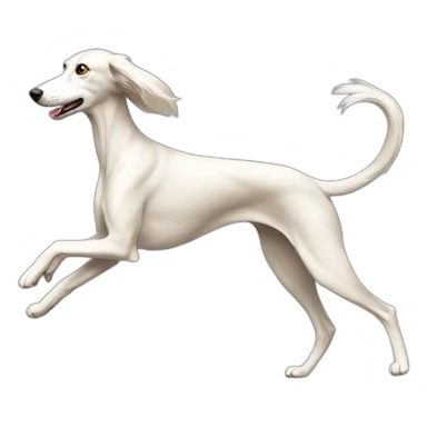 running white Saluki sticker