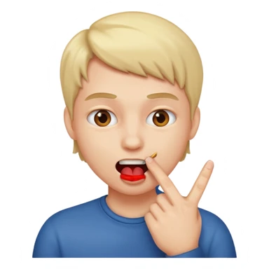 persona mordiéndose el dedo  sticker