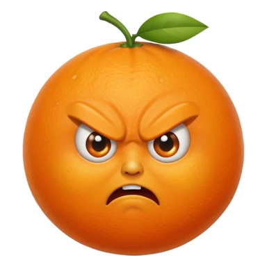 an angry orange sticker