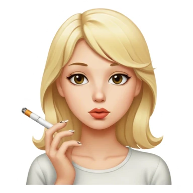 Blonde girl smoking  sticker
