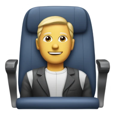 Passenger in first class show seat sticker