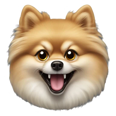 feral Pomeranian with open mouth sticker