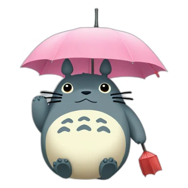 totoro with an umbrella sticker