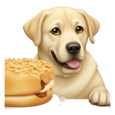really fat Labrador eating ￼ sticker