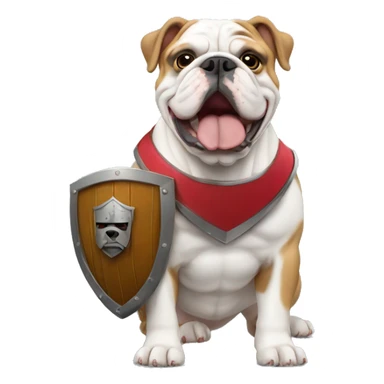 english bulldog with a shield sticker