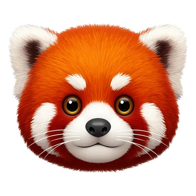 Red baby panda 3d pixar style fluffy, head only big eyes sticker