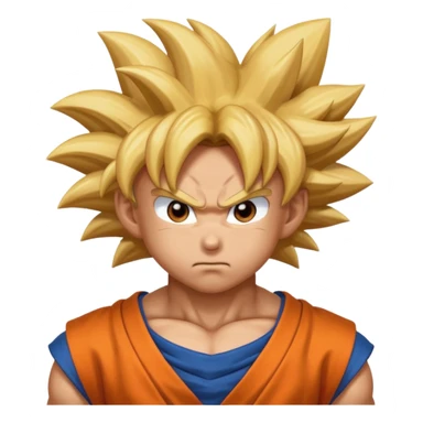 Emoji San goku plus petit niveau image , concentrer comme avant un combat contre un adversaire  sticker