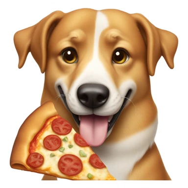 Dog eating a pizza sticker