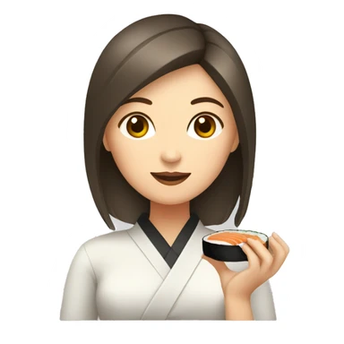femme voilé qui mange des sushi sticker