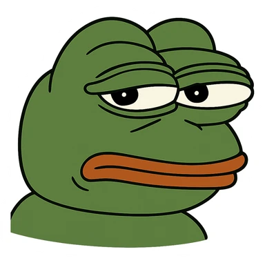 pepe the frog skeptical expression sticker