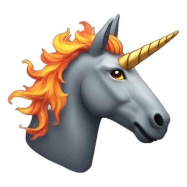 fire unicorn  sticker