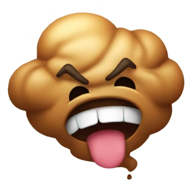 An angry poop emogji with a fart coming out sticker