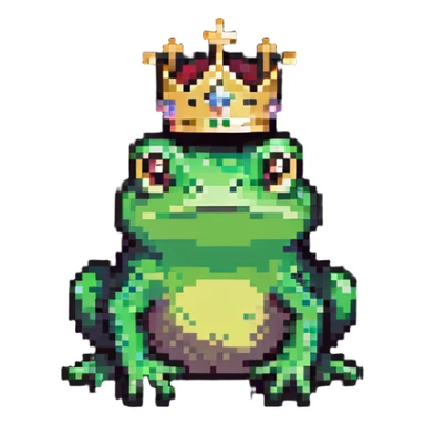 Frog with a tiny crown sticker