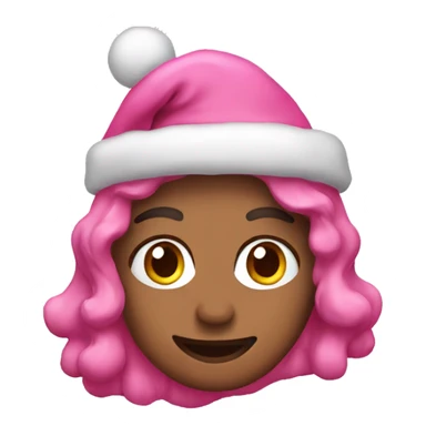 pink christmas themed emoji sticker