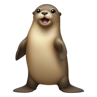 sea lion waving sticker