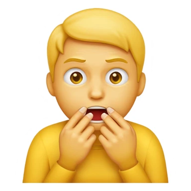 Yellow emoji figure biting nails sticker