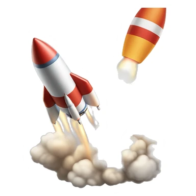 a rocket blasting off, rocket has colors #F36C24 and #0098CE sticker