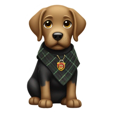 Black Labrador wearing a kilt sticker