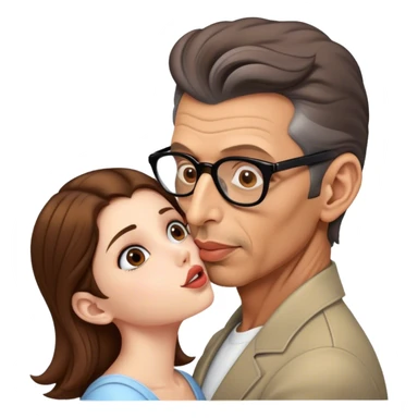 Jeff goldblum kissing brown haired girl sticker