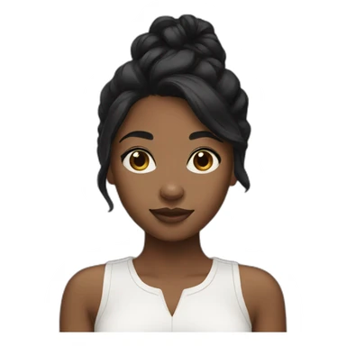 Brown skin girl black hair sticker