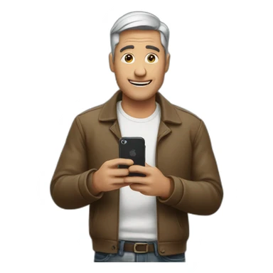 Man with an iPhone in his hands sticker