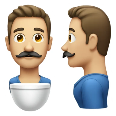 Guy with mustache in toilet  sticker