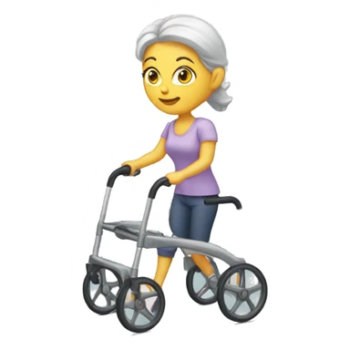 White woman with walker sticker