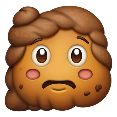 poop emoji facing left, sideways, profile sticker