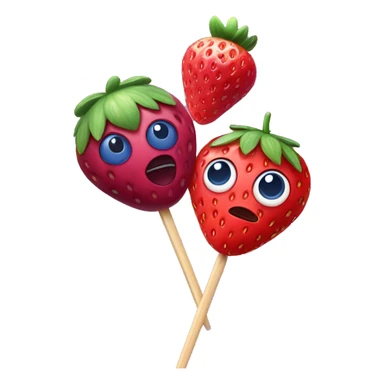 strawberry and blueberry and raspberry on a stick  sticker