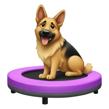German Shepherd on a trampoline sticker