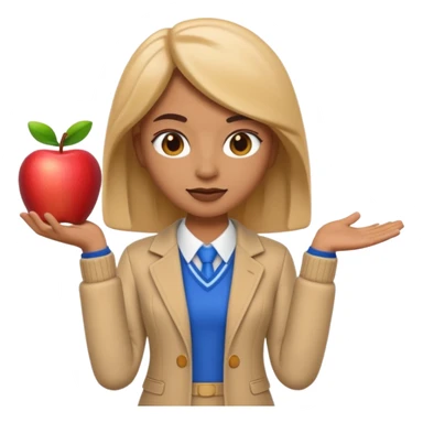 A 3D emoji with a apple Memoji style that the depicts a person who is learning to become a fashionista as her highchool extended profile. She is young in a highschool age. sticker