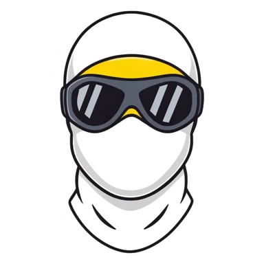 Face with black balaclava and black tinted sports glasses sticker