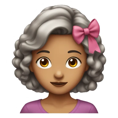 girl with bow and brown eyes sticker