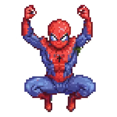 spider man in action pose sticker