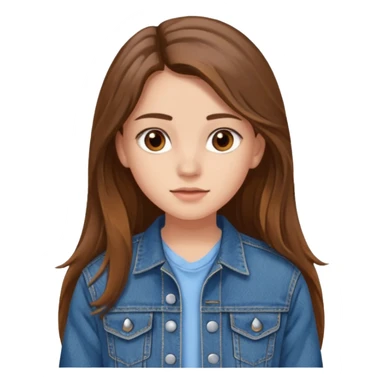 Дівчина з простими довгим волоссям 15 років волосся коричневе карі ока худа і girl 2024 sticker