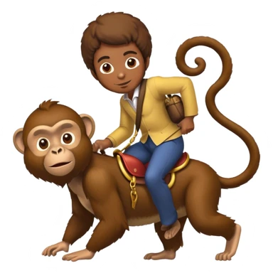 Black man riding a monkey sticker