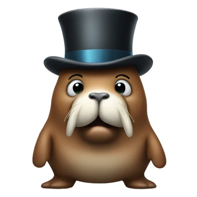 Walrus with a top hat dancing sticker