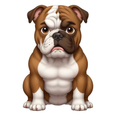 bulldog ingles atigrado cafe oscuro casi negro con blanco sticker