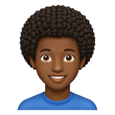 Une homme de 17 ans il a la peau noir foncé , des lèvres pulpeuses  . Il a un taper bouclé afro très court  sticker