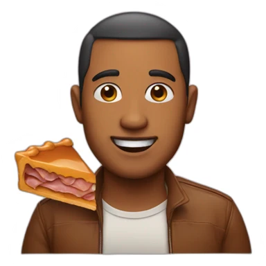 a man with caramel and pork sticker