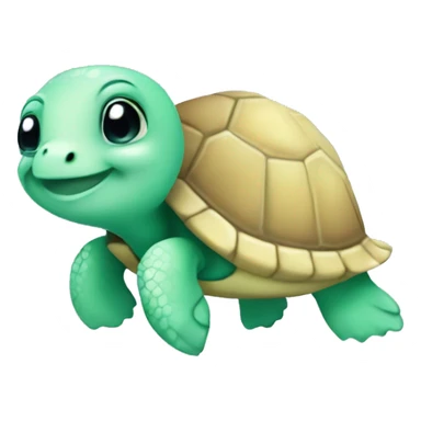 Cute mint green turtle sticker
