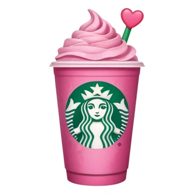 Starbucks pink matcha with th loye sticker