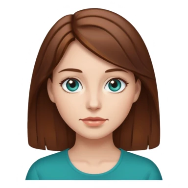 brown hair teal eyed woman sticker