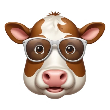 cow with sunglasses sticker
