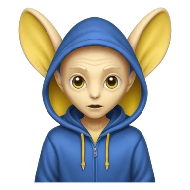Aliens Dark yellow, hoodie, long big ears sticker