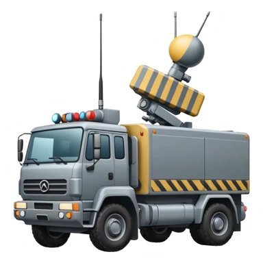 truck with electronic warfare equipment sticker