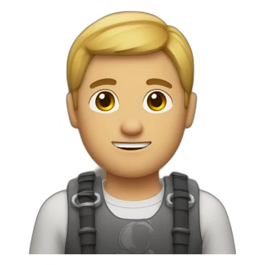 short-haired men with a macebell sticker