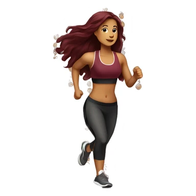 Beautiful tattooed  burgundy long haired woman jogging sticker