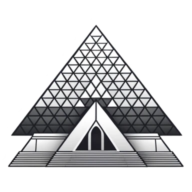 now u want a sticker black an white with louvre museum and he pyramide sticker