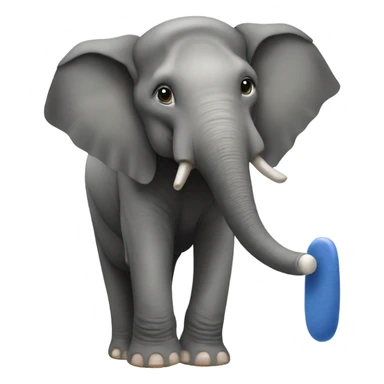 A Thai elephant adjusting an antenna  sticker